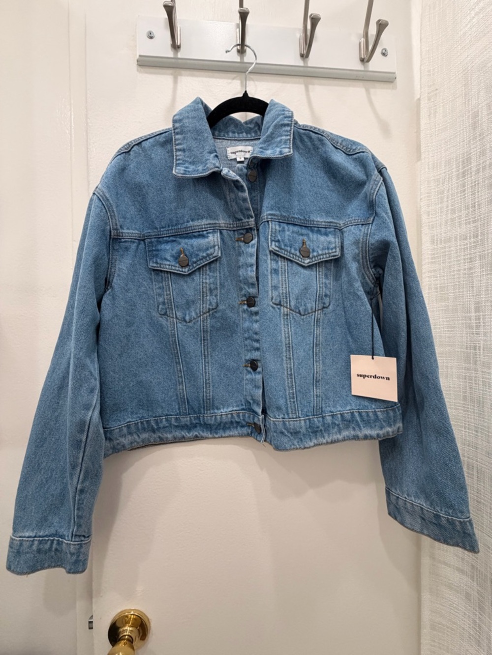 superdown Light Wash Cropped Denim Jacket